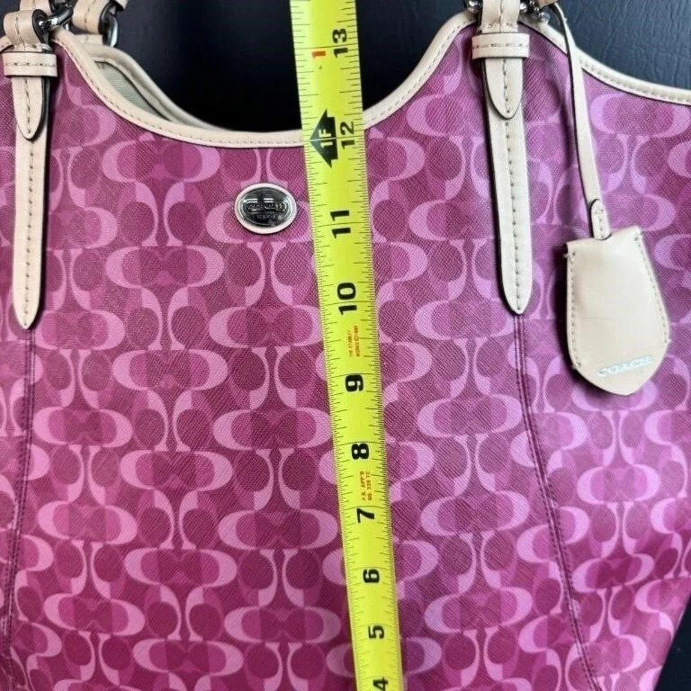 Coach Peyton Dream F25522 Hand Bag Purse Tote Satchel Bordeaux Pink & Logo $360